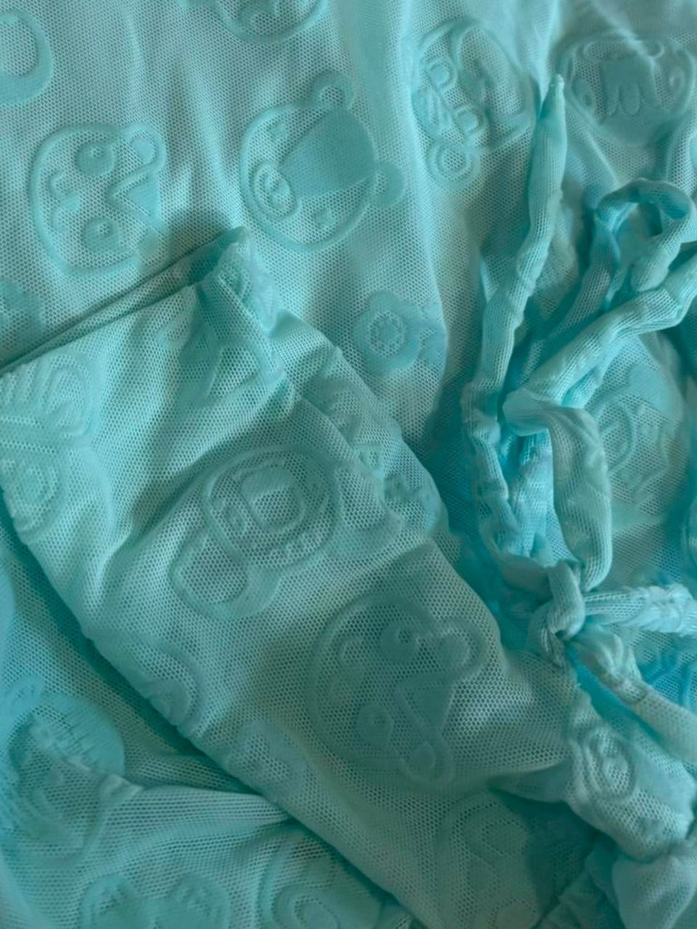 Blackmilk Nintendo Animal Crossing Mint Aqua V-Neck Sheer Sleeve Mini Dress - Picture 5 of 8